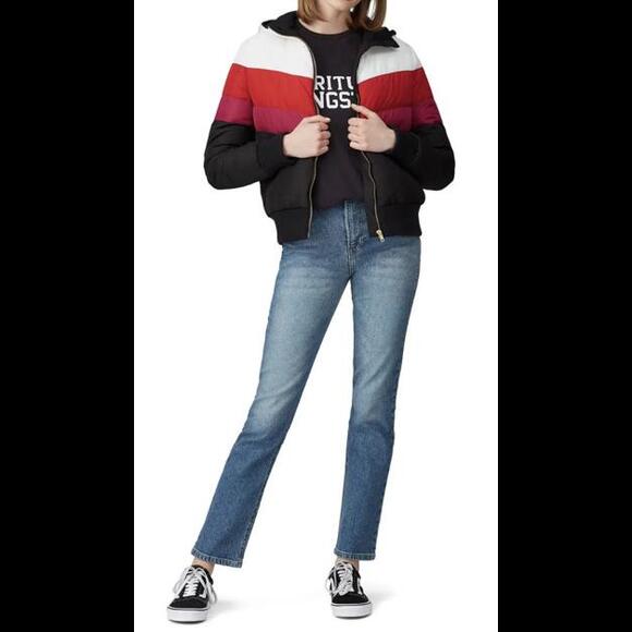 Spiritual Gangster Chevron Stripe Hooded Puffer- Size S - Picture 2 of 9